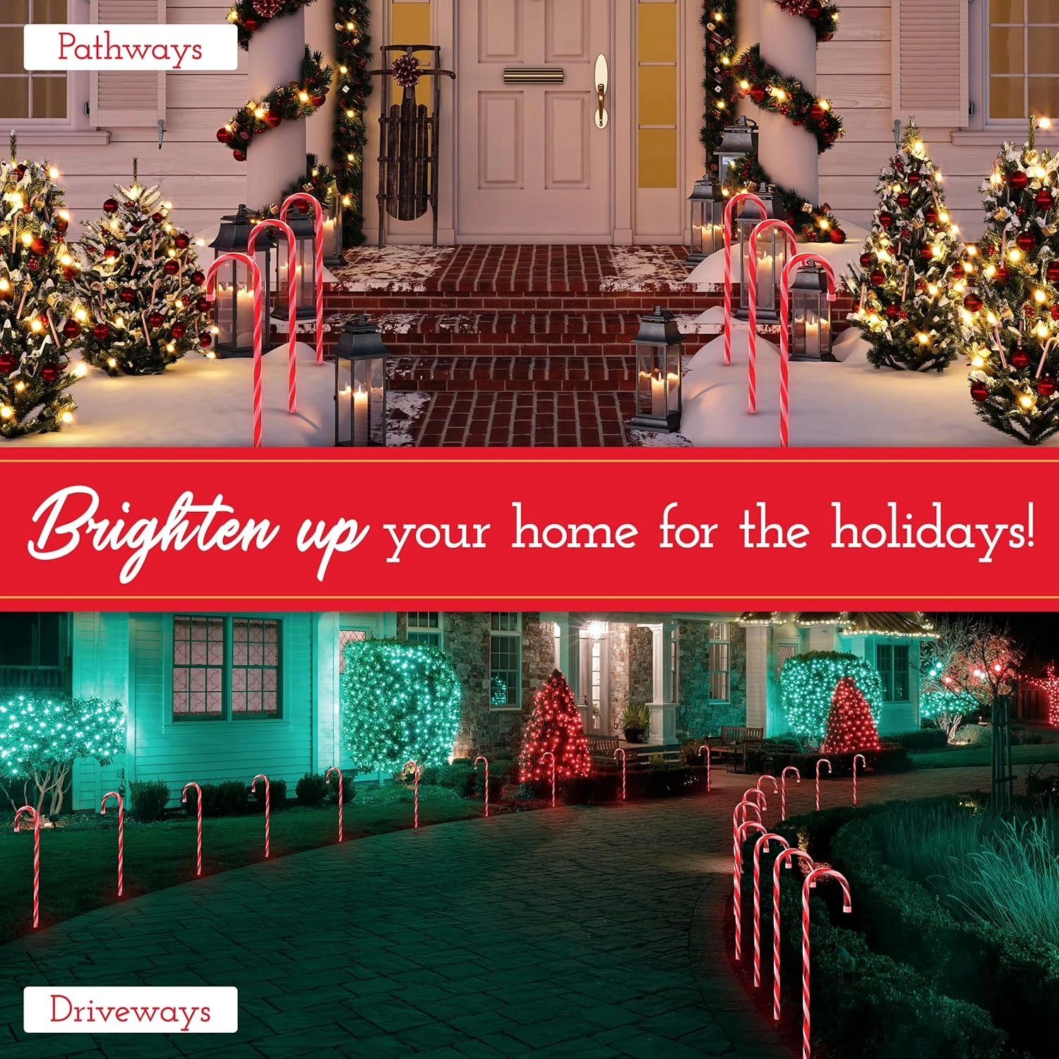 PREXTEX 10 Christmas Candy Cane Pathway Lights Markers For Indoor And Outdoor Use - Christmas Light Up Candy Cane Walkway Outside (2 Sets Of 5 Candy Canes, 22 Inches Tall) 2 PREXTEX 10 Christmas Candy Cane Pathway Lights Markers For Indoor And Outdoor Use - Christmas Light Up Candy Cane Walkway Outside (2 Sets Of 5 Candy Canes, 22 Inches Tall) - Image 2