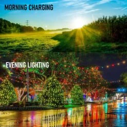 Dazzle Bright 2 Pack 200 LED 66 FT Warm White Christmas Solar String Outdoor Lights, Solar Powered With 8 Modes Waterproof Fairy Lights For Bedroom Patio Garden Tree Party Yard Decoration -Xmas Lighting Shop 91lYQQ8O6EL. AC SL1500