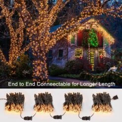 ODEETRONIC Clear Christmas Lights String, 21.63ft 100 Count Incandescent Brown Wire String Lights, UL Certified Outdoor Christmas Lights, Connectable Indoor Tree Lights For Wedding Party, Warm White -Xmas Lighting Shop 91m3zHq5liS. AC SL1500