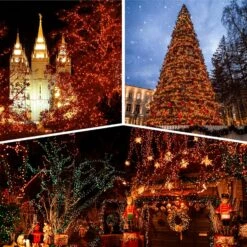 Blingstar Solar Fairy Lights, 2 Pack Each 100 LED 8 Modes Orange Halloween Lights, Solar String Lights Outdoor Waterproof For Tree Garden Patio Yard Party Wedding Christmas Decoration, 33ft -Xmas Lighting Shop 91mit6PHDoL. AC SL1500