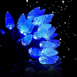 BOKING C6 Christmas Lights String Blue Outdoor 50 LED Strawberry Xmas Tree Indoor Waterproof Decoration Plug In 18 Feet Used For Patio Party Festive Courtyard Home(Blue)