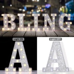 Foaky LED Letter Lights Sign Light Up Silver Letters Letter Sign For Night Light Birthday Party Battery Powered Christmas Lamp Girls Gifts Home Bar Decoration (A) 12 Foaky LED Letter Lights Sign Light Up Silver Letters Letter Sign For Night Light Birthday Party Battery Powered Christmas Lamp Girls Gifts Home Bar Decoration (A) -Xmas Lighting Shop 91o0 9N3FGL. AC SL1500