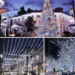 Mimigogo Solar String Lights Outdoor,500 LED 165FT Christmas Lights With 8 Modes And Timer, Remote Control For Holiday Patio Garden Party Decor(White) -Xmas Lighting Shop 91oPlnvzB6L. AC SL1500