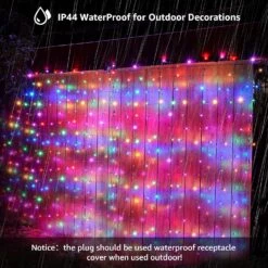 Led Christmas Net Lights Outdoor Christmas Decorations Lights 120Led 6.2ftx4.4ft, Connectable Outdoor Indoor Fairy Mesh String Lights For Party, Holiday, Wedding, Tree, Bushes Decorations (Multicolor) -Xmas Lighting Shop 91pX31wjG6L. AC SL1500