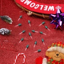 Christmas Replacement Mini Light Bulbs Incandescent Light Bulbs 2.5 V Mini Glass Lights With Green Base, 0.17 Ampere, 0.425 Watt (Clear, 50) -Xmas Lighting Shop 91q iO3b0SL. AC SL1500