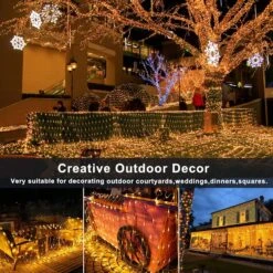 Oopswow Christmas Net Lights Outdoor,9.8ft X 6.6ft Mesh Lights Waterproof Tree Light,200Led Net String Lights Plug In With 8Modes Connectable For Gazebo Shrubs Lawn Backyard Garden Decor (Warm White) -Xmas Lighting Shop 91qF4av04aL. AC SL1500