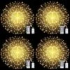 Techip 4 Pcs 225Led Starburst Lights Battery Operated Fairy Lights Copper Wire With Remote 8 Modes Wedding Hanging String Lights Christmas Decorative Lights Outdoor Indoor Decoration,Warm White