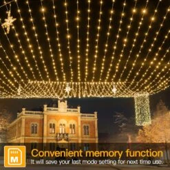 Ollny Christmas Lights Outdoor-1000LED 330FT IP67 Waterproof Plug In Christmas Tree Lights With Remote-8 Modes, Memory Function And Timer, House Xmas Indoor Decorations String Lights(Warm White) -Xmas Lighting Shop 91sEB0ndtTL. AC SL1500