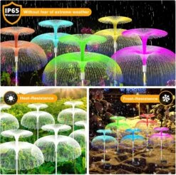 KNHUOS Solar Garden Lights 12 Pack Waterproof Solar Lights For Outside 7 Colors Changing Double Jellyfish Solar Lights Solar Outdoor Lights For Christmas Halloween Pool Outdoor Yard Garden Decor -Xmas Lighting Shop 91srtl5OmhL. AC SL1500