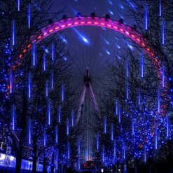 WAKAKA 2 Pack Solar Meteor Shower Lights Outdoor, Blue Meteor Lights 11.8in 16 Tubes 288 LED, Falling Raindrop Solar Christmas Lights For Tree Holiday Porch Yard Patio Party Xmas Halloween -Xmas Lighting Shop 91u7v9znM7S. AC SL1500