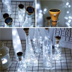 Decorman Upgraded 10 Pack Solar Wine Bottle Lights 20 LEDs Waterproof Silver Wire Cork Lights For Party, Wedding, Christmas, Holiday, Outdoor, Garden, Patio, Pathway Decor -Xmas Lighting Shop 91uJ7U0ZQSL. AC SL1500