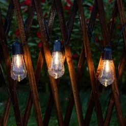 ALL FORTUNE Outdoor String Lights Solar Powered, 25FT 20 LED Hanging Lights With ST58 Shatterproof Waterproof Bulb, Vintage Christmas For Backyard, Porch Decor, Wedding Party