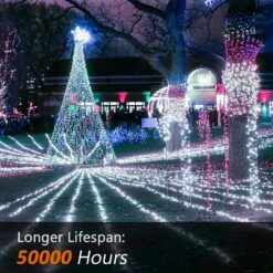 Outdoor Christmas 500LEDs String Lights,197FT Christmas Fairy Light With 8 Lighting Modes & Timer Waterproof For Home Garden Yard Xmas Wedding Party Holidays Festival Decoration -Xmas Lighting Shop 91v3FtFc7OL. AC SL1500