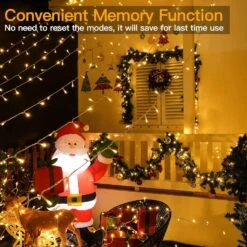Ollny String Lights 131FT 396LED, Outdoor Waterproof LED Fairy Lights With Remote, 8 Modes Plug In Christmas Lights For Tree Patio Party Garden Bedroom Classroom Indoor Outside(Warm White) -Xmas Lighting Shop 91wB9tlCn5L. AC SL1500