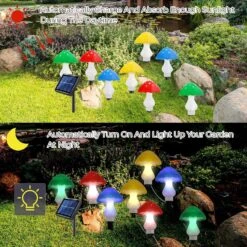 Solar Mushroom Lights Outdoor Waterproof, Mushroom Solar Pathway Lights, 8 Pack Outdoor Solar Garden Lights, 8 Modes, Warm White Mushroom Decor Lights For Christmas Garden Decorations (Style A) -Xmas Lighting Shop 91wO4Xf5ZjL. AC SL1500