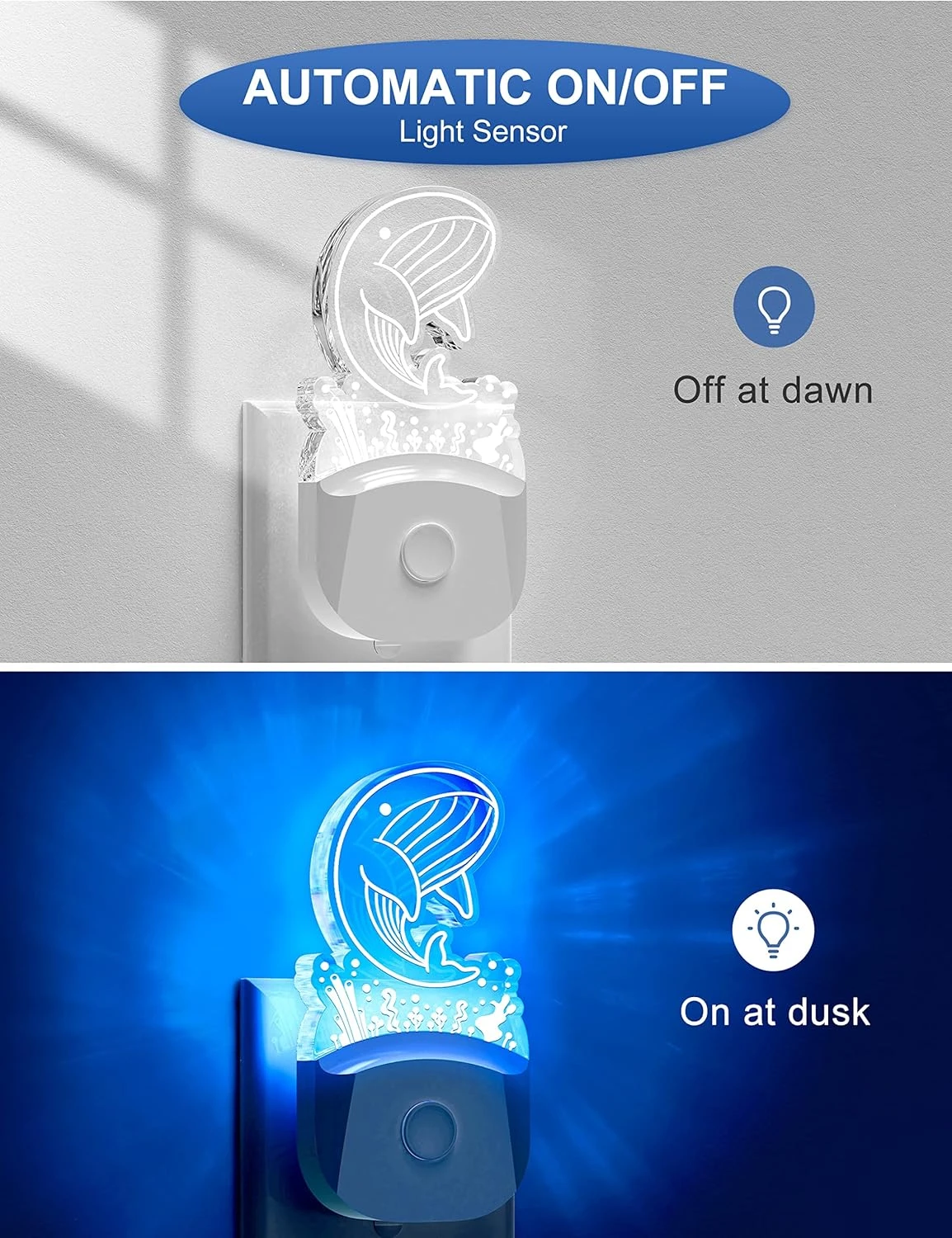 Night Lightsγπ ππππ€γππ‘ππ₯π LED Cute Kids Night Light Plug Into Wall, RGB Color Changing + Soft White Dusk To Dawn Sensor For Boy And Girl's Christmas Gift Room Bedroom Hallway Stairway 5 Night Lightsγπ ππππ€γππ‘ππ₯π LED Cute Kids Night Light Plug Into Wall, RGB Color Changing + Soft White Dusk To Dawn Sensor For Boy And Girl's Christmas Gift Room Bedroom Hallway Stairway - Image 5