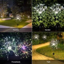 XVZ Solar Garden Lights, 2 Pack 150 LED Solar Powered Firework Light,2 Modes And Waterproof DIY Outdoor Decoration Light For Walkway Pathway Backyard Christmas Party Decor Easter Gift(Cold White) -Xmas Lighting Shop 91xeNjBQhlS. AC SL1500