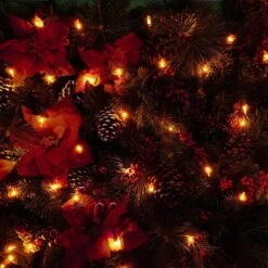 GOODFAITH White Wire ULcertified Outdoor Christmas Lights 100 Lights 22.6ft (100 Lights 22.6ft 1 Pack) Commercial Grade Christmas Lights (White Wire Golden Light) -Xmas Lighting Shop 91zE EoZ9bL. AC SL1500